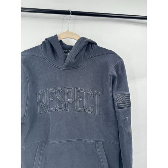 Under Armour Project Rock Respect Hooded Sweatshirt Men Small Black Hoodie - Picture 9 of 10